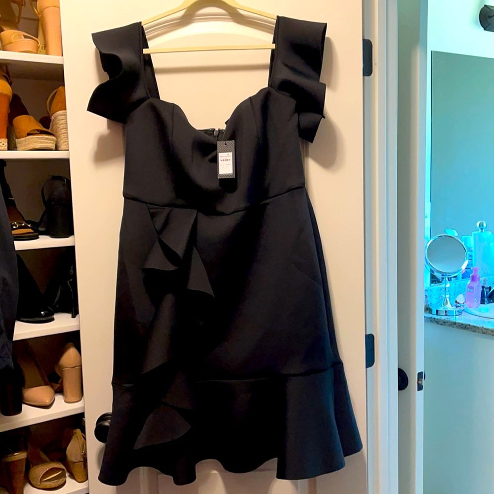 Black Off the Shoulder Cocktail Dress